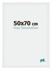 Mura MDF Cadre Photo 50x70cm Blanc Brillant De Face Mesure | yourdeclineoration.com