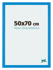 Mura MDF Cadre Photo 50x70cm Bleu Brillant De Face Mesure | yourdeclineoration.com