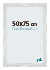 Mura MDF Cadre Photo 50x75cm Argent Brillant Vintage De Face Mesure | yourdeclineoration.com