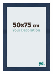 Mura MDF Cadre Photo 50x75cm Bleu Fonc�� Patine De Face Mesure | yourdeclineoration.com