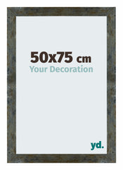 Mura MDF Cadre Photo 50x75cm Bleu Or M��lang�� De Face Mesure | yourdeclineoration.com