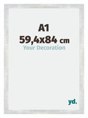 Mura MDF Cadre Photo 59 4x84cm A1 Argent Brillant Vintage De Face Mesure | yourdeclineoration.com