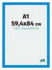Mura MDF Cadre Photo 59 4x84cm A1 Bleu Brillant De Face Mesure | yourdeclineoration.com