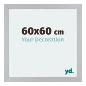Mura MDF Cadre Photo 60x60cm Argent Mat De Face Mesure | yourdeclineoration.com