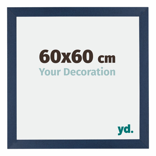 Mura MDF Cadre Photo 60x60cm Bleu Foncé Patine De Face Mesure | yourdeclineoration.com
