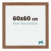Mura MDF Cadre Photo 60x60cm Chêne Rustique De Face Mesure | yourdeclineoration.com
