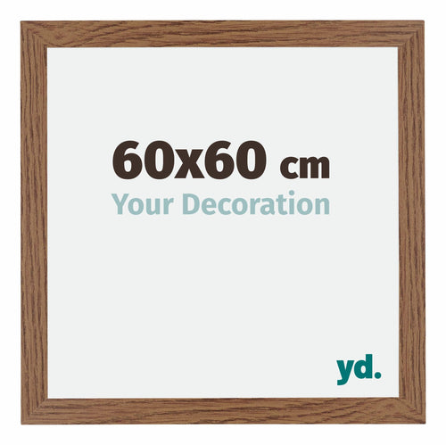 Mura MDF Cadre Photo 60x60cm Chêne Rustique De Face Mesure | yourdeclineoration.com