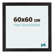 Mura MDF Cadre Photo 60x60cm Noir Grain De Bois De Face Mesure | yourdeclineoration.com