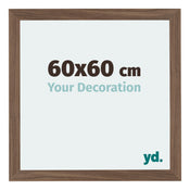 Mura MDF Cadre Photo 60x60cm Noyer Sombre De Face Mesure | yourdeclineoration.com