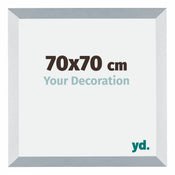 Mura MDF Cadre Photo 70x70cm Aluminium Brossé De Face Mesure | yourdeclineoration.com