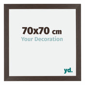 Mura MDF Cadre Photo 70x70cm Chêne Foncé De Face Mesure | yourdeclineoration.com