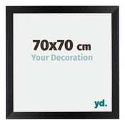 Mura MDF Cadre Photo 70x70cm Noir Mat De Face Mesure | yourdeclineoration.com