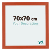 Mura MDF Cadre Photo 70x70cm Orange De Face Mesure | yourdeclineoration.com