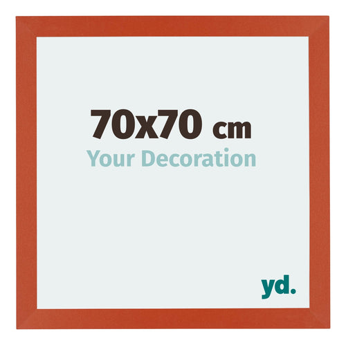 Mura MDF Cadre Photo 70x70cm Orange De Face Mesure | yourdeclineoration.com