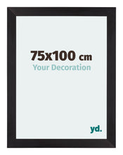 Mura MDF Cadre Photo 75x100cm Noir Grain De Bois De Face Mesure | yourdeclineoration.com