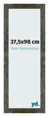 Mura MDF Cadre Photo 37 5x98cm Bleu Or Melange De Face Mesure | yourdeclineoration.com