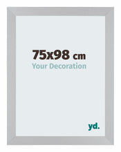 Mura MDF Cadre Photo 75x98cm Argent Mat De Face Mesure | yourdeclineoration.com