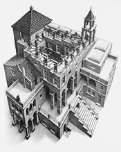 PGM ESE 23 M C Escher Treppauf und Treppab Affiche Art 55x65cm | yourdeclineoration.com