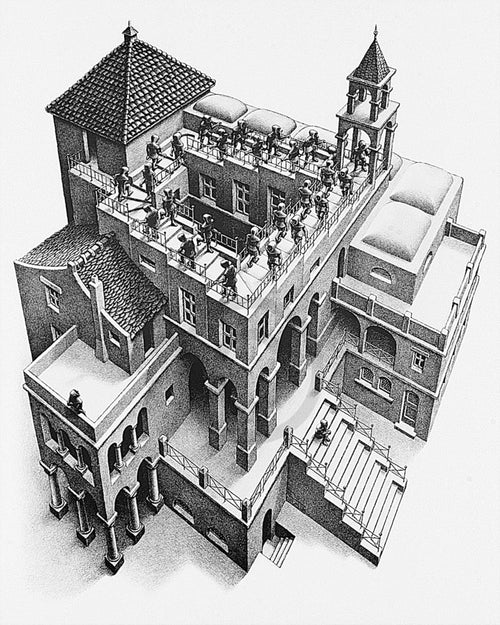 PGM ESE 23 M C Escher Treppauf und Treppab Affiche Art 55x65cm | yourdeclineoration.com