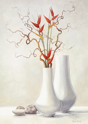 PGM VDV 84 Karin Van der Valk Willow Twigs with Red Flowers Affiche Art 30x40cm | yourdeclineoration.com