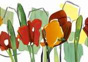 PGM WM 08 Walter Muth Rote Blumen Trilogie II Affiche Art 100x70cm | yourdeclineoration.com