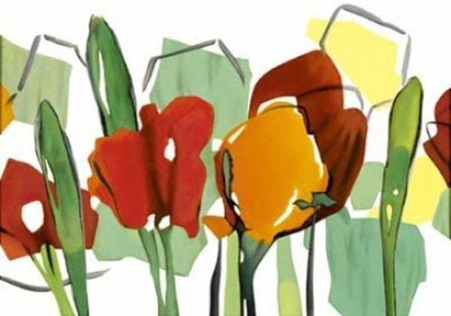 PGM WM 08 Walter Muth Rote Blumen Trilogie II Affiche Art 100x70cm | yourdeclineoration.com