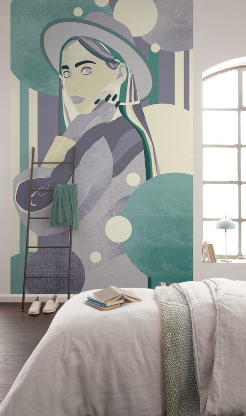 Papier Paint Woman Hat Color 150x250cm Komar FLX3 062 Interieur | yourdeclineoration.com