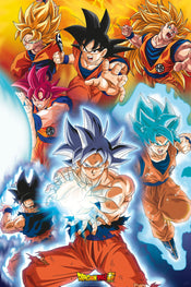 Dragon Ball Super Gokus Transformations Affiche 61X91 5cm | yourdeclineoration.com