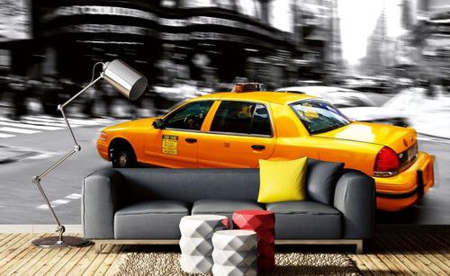Dimex Taxi Papier Peint 375x250cm 5 bandes ambiance | yourdeclineoration.com