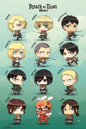 GBeye Attack on Titan Chibi Characters Affiche 61x91,5cm | yourdeclineoration.com