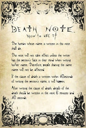 GBeye Death Note Rules Affiche 61x91,5cm | yourdeclineoration.com