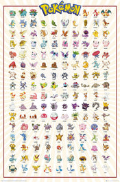 Gbeye FP4380 Pokemon Kanto 151 French Characters Affiche Poster 61x 91-5cm | yourdeclineoration.com