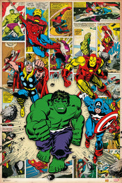 Grupo Erik GPE4786 Marvel Comics Here Come The Heroes Affiche 61X91,5cm | yourdeclineoration.com