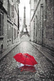 Grupo Erik GPE4860 Paris Umbrella Red Affiche 61X91,5cm | yourdeclineoration.com