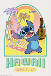 grupo erik gpe5733 stitch hawaii club surf affiche affiche poster 61x91 5cm | yourdeclineoration.com