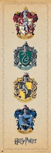 Grupo Erik PPGE8032 Harry Potter House Crests Affiche 53X158cm | yourdeclineoration.com