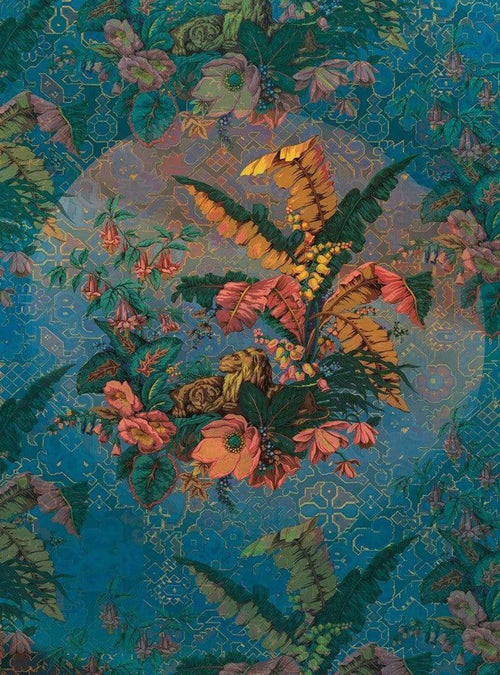 Komar Orient Bleu Papier Peint Intissé 200x270cm 4 bandes | yourdeclineoration.com