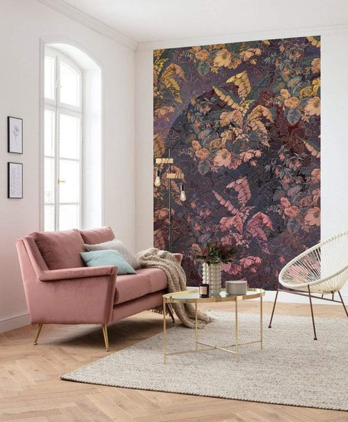 Komar Orient Violet Papier Peint Intissé 200x270cm 4 bandes ambiance | yourdeclineoration.com