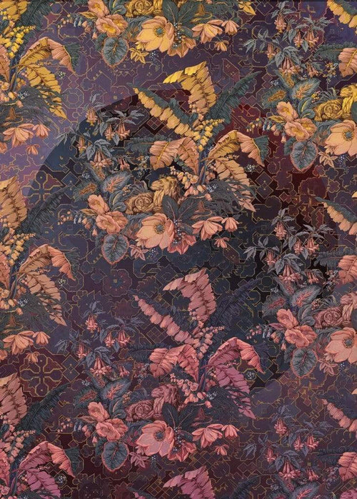Komar Orient Violet Papier Peint Intissé 200x270cm 4 bandes | yourdeclineoration.com