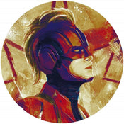 Komar Avengers Painting Captain Marvel Helmet Papier Peint Adhésif 125x125cm Rond | yourdeclineoration.com