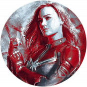 Komar Avengers Painting Captain Marvel Papier Peint Adhésif 125x125cm Rond | yourdeclineoration.com
