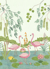 Komar Intisse Papier Peint Iax4 0044 Flamingo Vibes | yourdeclineoration.com