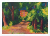 August Macke  Rotes Haus im Park affiche art 70x50cm | yourdeclineoration.com