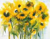 Christa Ohland  Sonnenblumenfeld affiche art 12x90cm | yourdeclineoration.com