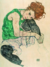 Egon Schiele  Sitzende Frau mit hochgezogenen affiche art 60x80cm | yourdeclineoration.com