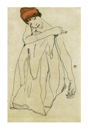 Egon Schiele Sitzende Frau affiche art 50x70cm | yourdeclineoration.com