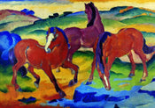 Franz Marc  Die roten Pferde affiche art 100x70cm | yourdeclineoration.com