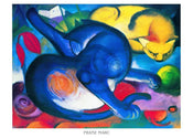Franz Marc  Zwei Katzen blau und gelb affiche art 70x50cm | yourdeclineoration.com