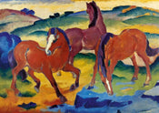 Franz Marc  Die roten Pferde affiche art 29.7x21cm | yourdeclineoration.com