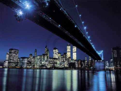 Henri Silberman  Brooklyn Bridge at Night affiche art 80x60cm | yourdeclineoration.com